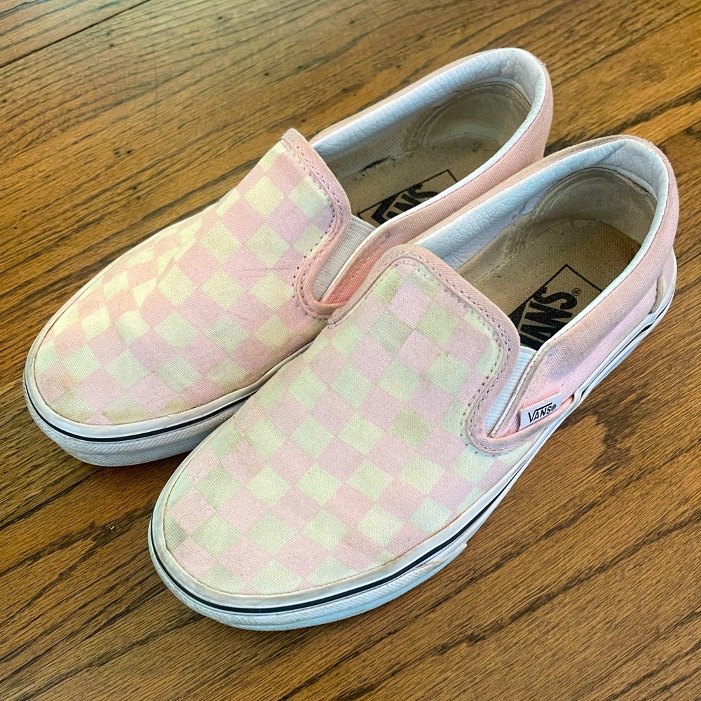 Vans pink checkerboard